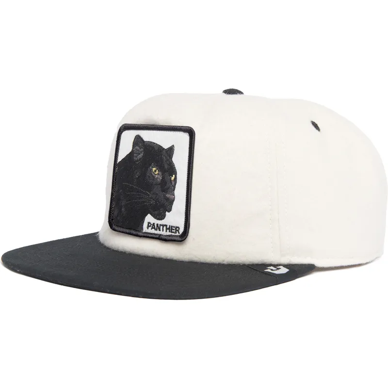 petten-plat-wit-snapback-pantera-black-panther-stealth-explorer-the-farm-flats-the-farm-van-goorin-bros