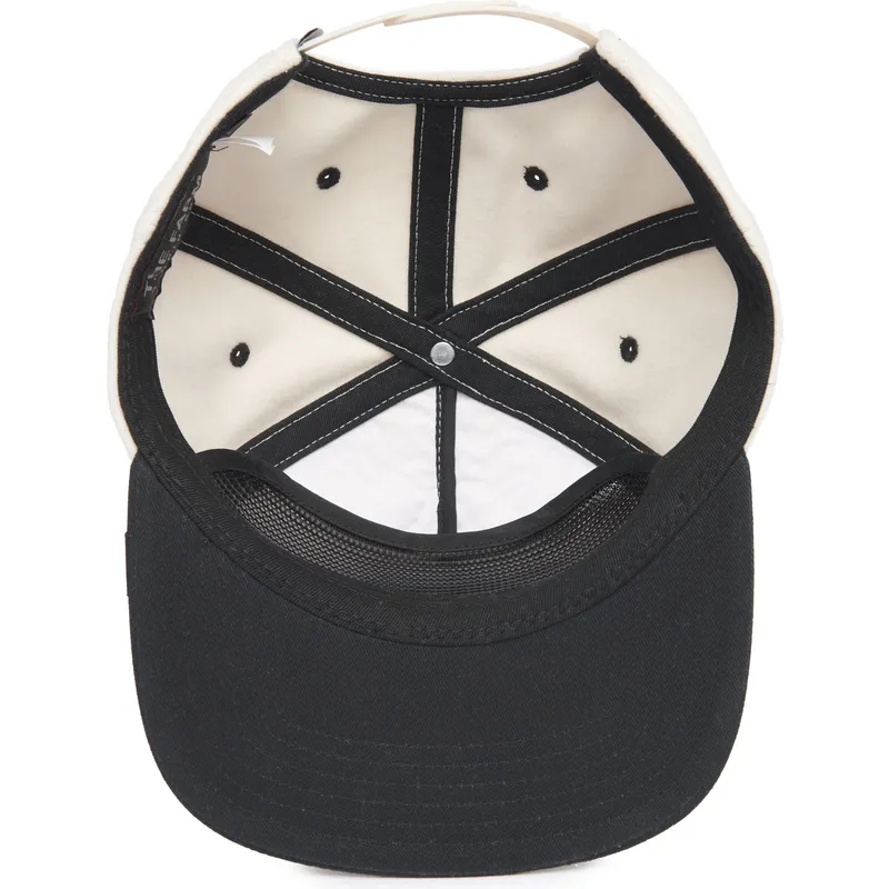 weisse-und-schwarze-flache-snapback-kappe-panther-black-panther-stealth-explorer-the-farm-flats-von-goorin-bros