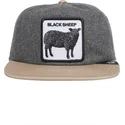 casquette-plate-grise-et-marron-snapback-mouton-black-sheep-flock-mountain-the-farm-flats-goorin-bros