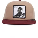 casquette-plate-marron-et-rouge-snapback-cheval-stallion-free-rider-the-farm-flats-goorin-bros