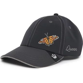 Goorin Bros. Curved Brim Butterfly Long Live The Queen The Farm Lady Balls Black Adjustable Cap