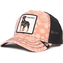 casquette-trucker-rose-et-noire-chien-rottweiler-bad-boy-lovesexy-the-farm-paisley-goorin-bros