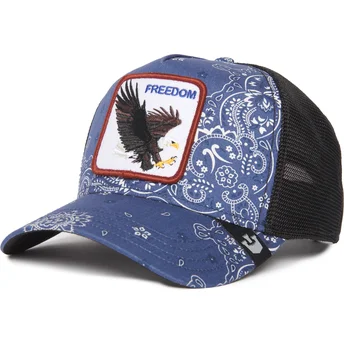 Casquette trucker bleue marine aigle Freedom A the W in a D The Farm Paisley Goorin Bros.