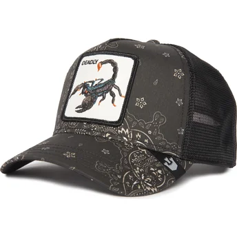 Casquette trucker noire scorpion Deadly Diamonds And Pearls The Farm Paisley Goorin Bros.