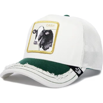 Goorin Bros. Weiße Trucker-Kappe Cash Silky Cow The Farm Silky Roots mit Kuhmotiv