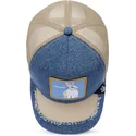 casquette-trucker-bleue-et-beige-lapin-tricky-silky-rabbit-the-farm-silky-roots-goorin-bros