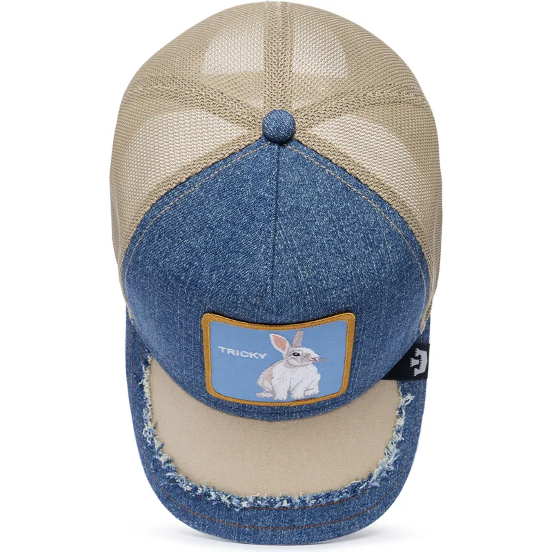 petten-gebogen-blauw-snapback-tricky-silky-rabbit-the-farm-silky-roots-the-farm-van-goorin-bros