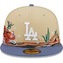gorra-plana-marron-y-azul-ajustada-59fifty-team-landscape-de-los-angeles-dodgers-mlb-de-new-era