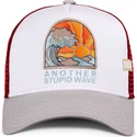 vit-rod-och-gra-trucker-keps-stupid-wave-hft-fran-coastal