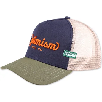 Cappellino trucker blu marino e verde Optimism Co HFT di Coastal