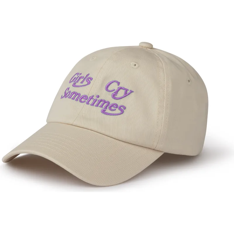 buet-beige-justerbar-kasket-girls-cry-sometimes-fra-pica-pica