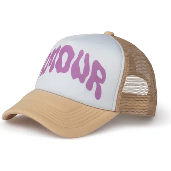 Casquette trucker blanche et beige Amour Pica Pica