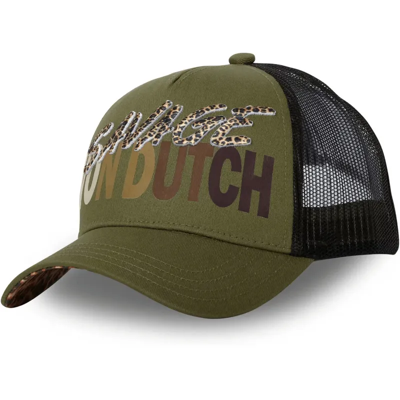 Von Dutch SAVAGE K Green and Black Trucker Hat: Caphunters.com