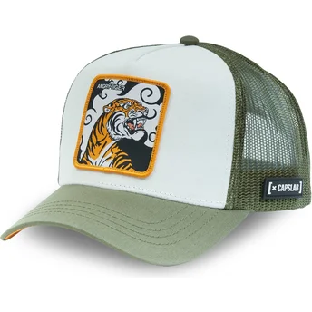 Casquette trucker blanche et verte tigre Angry Tiger CL4 TIG Beasts Capslab