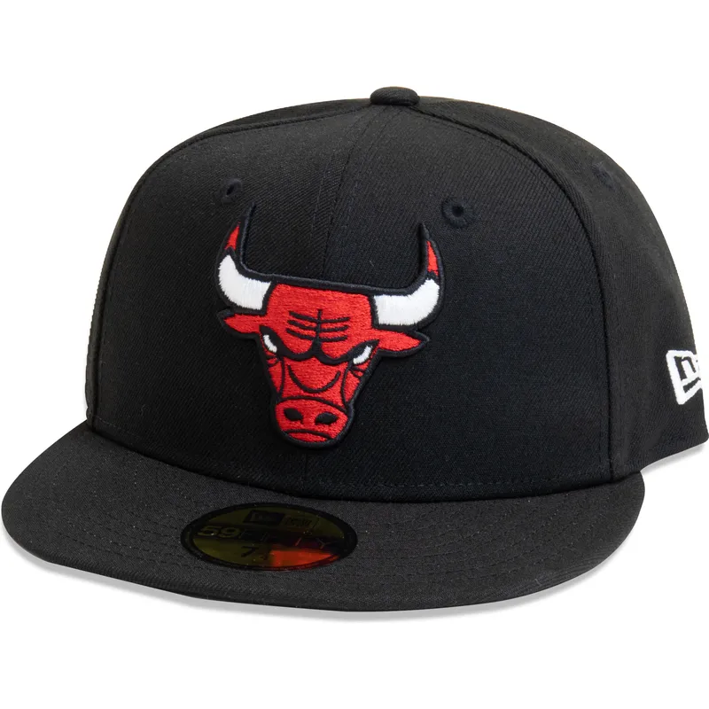 casquette-plate-noire-ajustee-59fifty-essential-chicago-bulls-nba-new-era