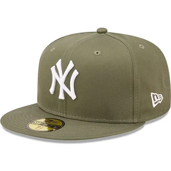 Petten plat groen fitted 59FIFTY League Essential van New York Yankees MLB van New Era