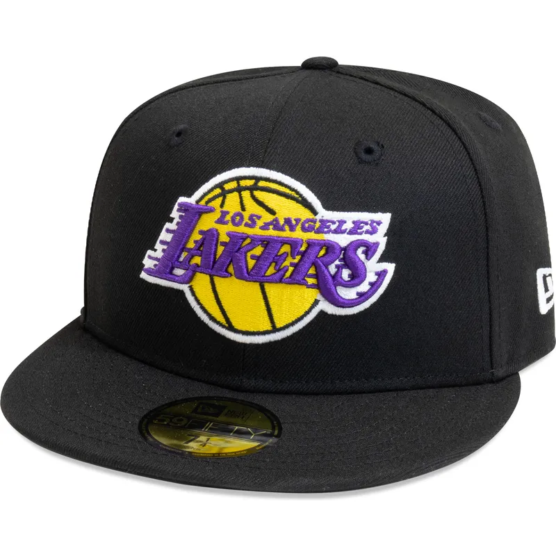 sort-fitted-59fifty-essential-flad-kasket-fra-los-angeles-lakers-nba-af-new-era