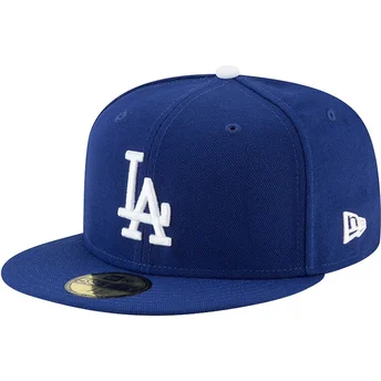 Los Angeles Dodgers MLB New Era 59FIFTY Authentic On Field Game blå fladskygget fitted kasket