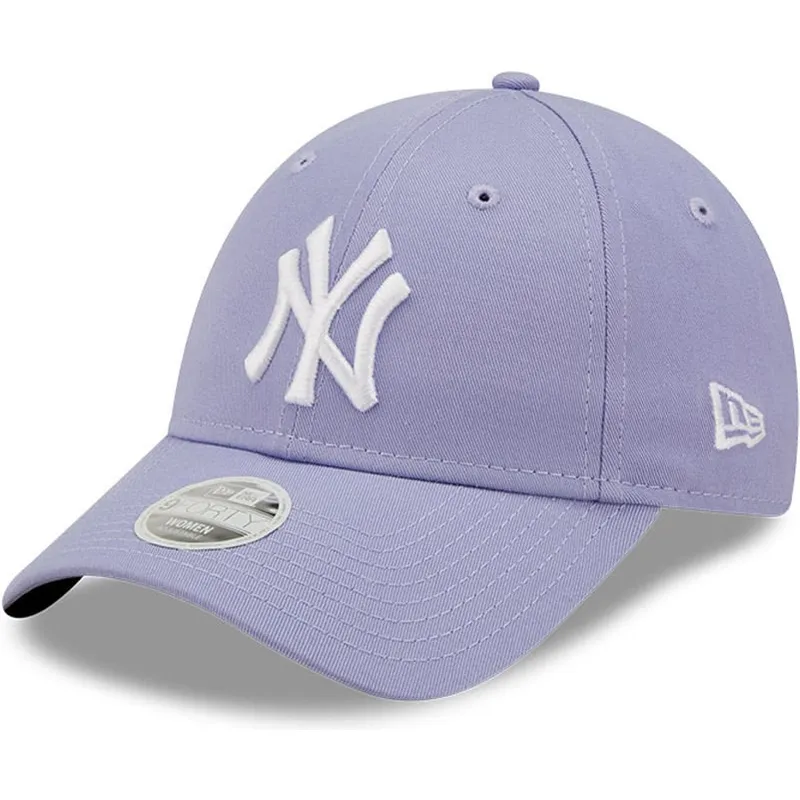 justerbar-violet-buet-kasket-til-kvinder-9forty-league-essential-fra-new-york-yankees-mlb-fra-new-era