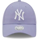 casquette-courbee-violette-ajustable-pour-femme-9forty-league-essential-new-york-yankees-mlb-new-era