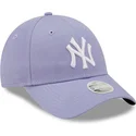 casquette-courbee-violette-ajustable-pour-femme-9forty-league-essential-new-york-yankees-mlb-new-era