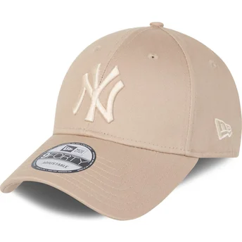 Casquette courbée beige ajustable avec logo beige 9FORTY League Essential New York Yankees MLB New Era