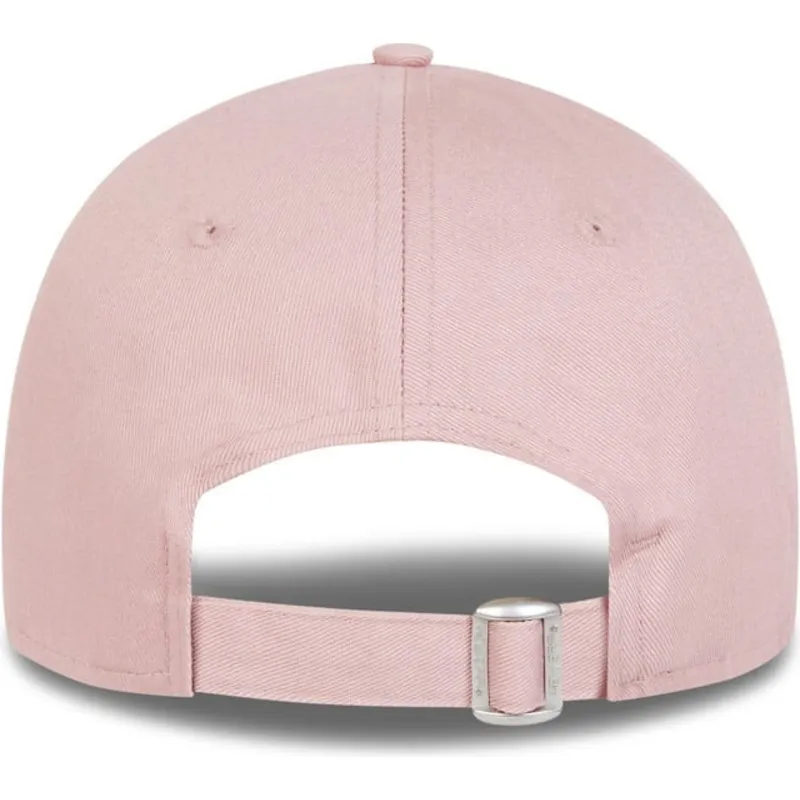 casquette-courbee-rose-ajustable-avec-logo-blanche-9forty-league-essential-new-york-yankees-mlb-new-era