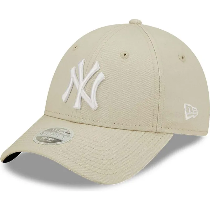 petten-gebogen-beige-verstelbare-band-9forty-league-essential-van-new-york-yankees-mlb-van-new-era