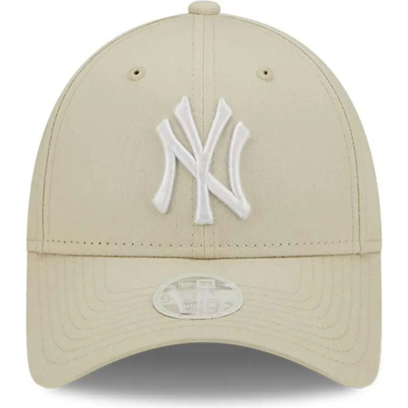 beige-verstellbare-curved-cap-fur-damen-9forty-league-essential-der-new-york-yankees-mlb-von-new-era