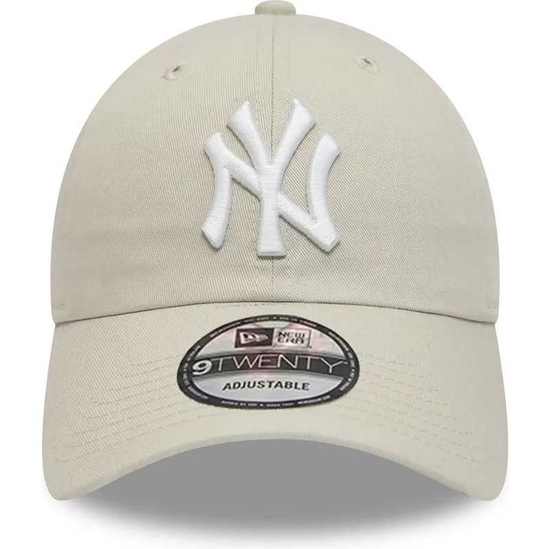 petten-gebogen-beige-verstelbaar-9twenty-league-essential-van-new-york-yankees-mlb-van-new-era