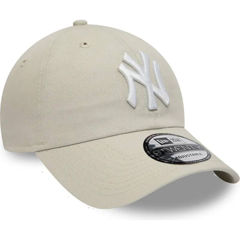 petten-gebogen-beige-verstelbaar-9twenty-league-essential-van-new-york-yankees-mlb-van-new-era