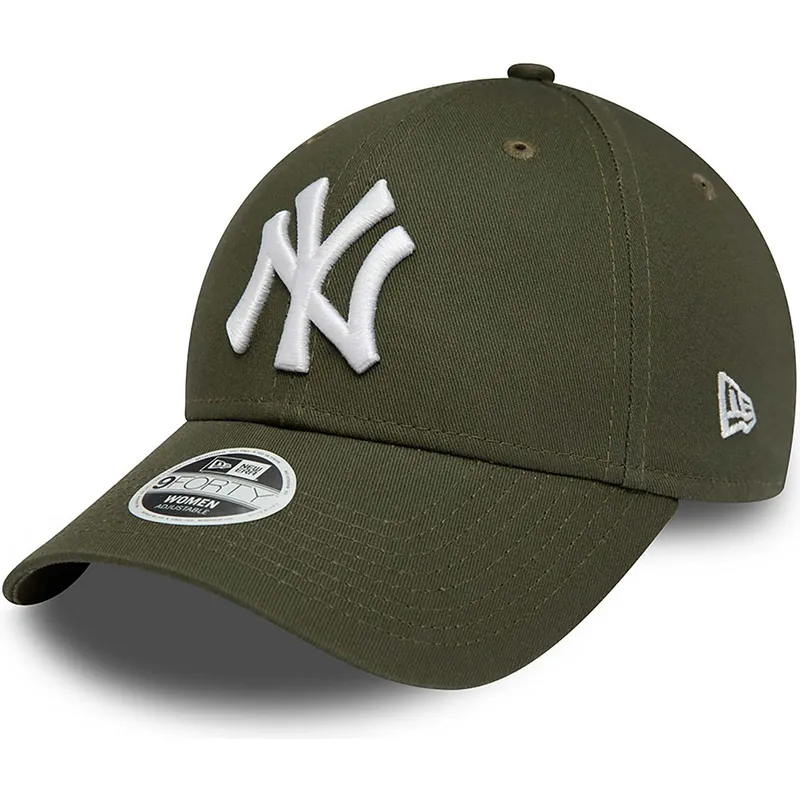 grune-verstellbare-curved-cap-fur-damen-9forty-league-essential-der-new-york-yankees-mlb-von-new-era