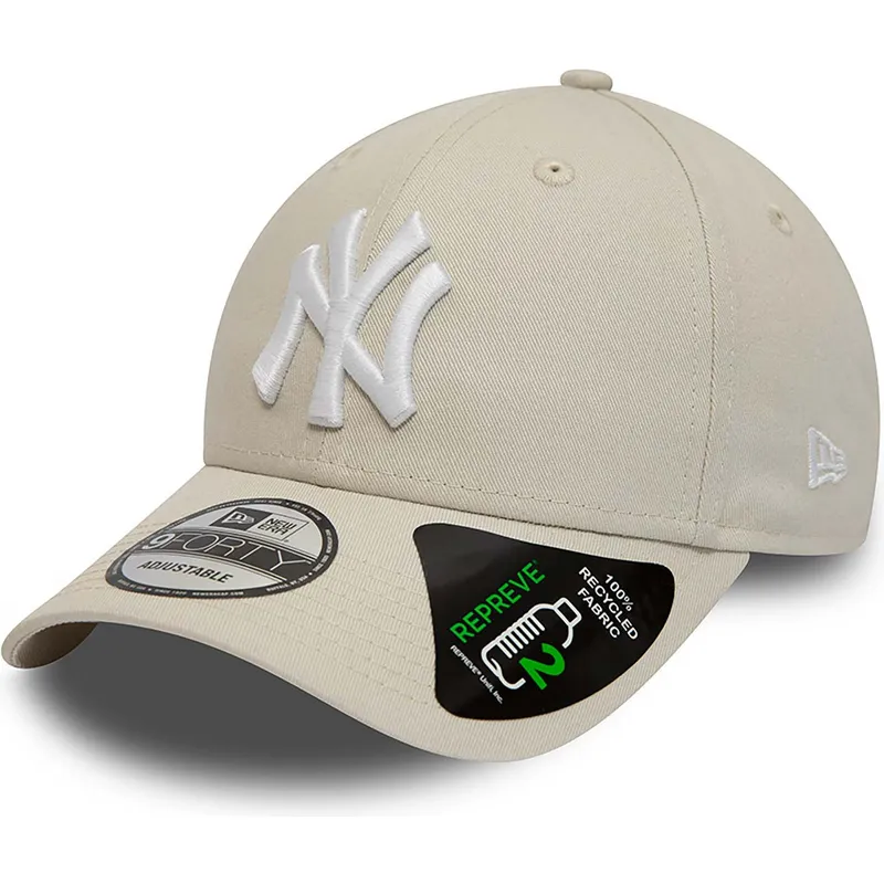 buet-beige-justerbar-9forty-repreve-league-essential-kasket-fra-new-york-yankees-mlb-fra-new-era