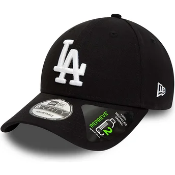 Casquette courbée noire ajustable 9FORTY REPREVE League Essential Los Angeles Dodgers MLB New Era