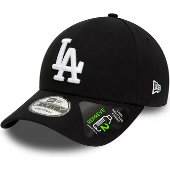 Gorra curva negra ajustable 9FORTY REPREVE League Essential de Los Angeles Dodgers MLB de New Era