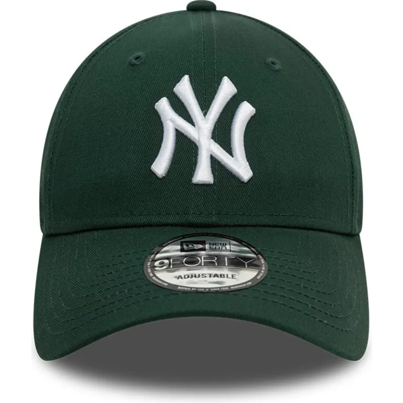dunkelgrune-verstellbare-curved-cap-9forty-league-essential-der-new-york-yankees-mlb-von-new-era