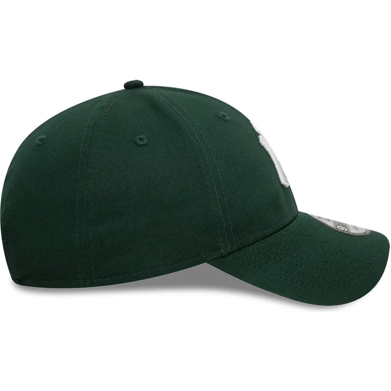 cappellino-con-visiera-curva-verde-scuro-regolabile-9forty-league-essential-di-new-york-yankees-mlb-di-new-era