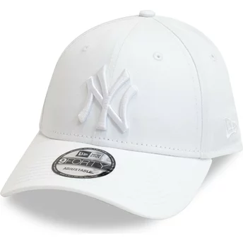Gorra curva blanca ajustable con logo blanco 9FORTY League Essential de New York Yankees MLB de New Era