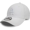 casquette-courbee-blanche-ajustable-avec-logo-blanc-9forty-league-essential-los-angeles-dodgers-mlb-new-era