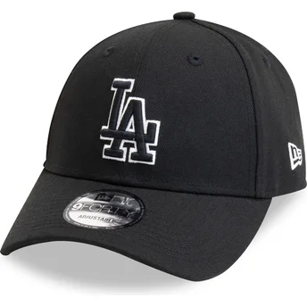 Sort justerbar kurvet kasket 9FORTY Pop Outline fra Los Angeles Dodgers MLB fra New Era