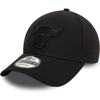 Casquette courbée noire ajustable avec logo noir 9FORTY Essential Chicago Bulls NBA New Era