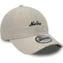 casquette-courbee-beige-ajustable-9twenty-repreve-heritage-script-new-era