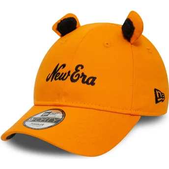 Casquette courbée orange ajustable pour enfant 9FORTY Script Animal New Era