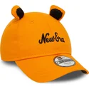 casquette-courbee-orange-ajustable-pour-enfant-9forty-script-animal-new-era