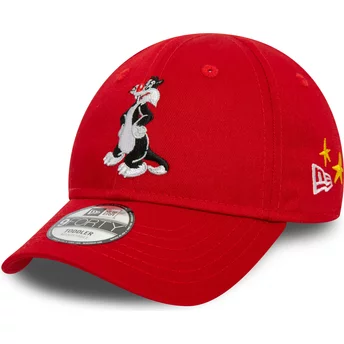 Gorra curva roja ajustable para niño 9FORTY de Silvestre Looney Tunes de New Era