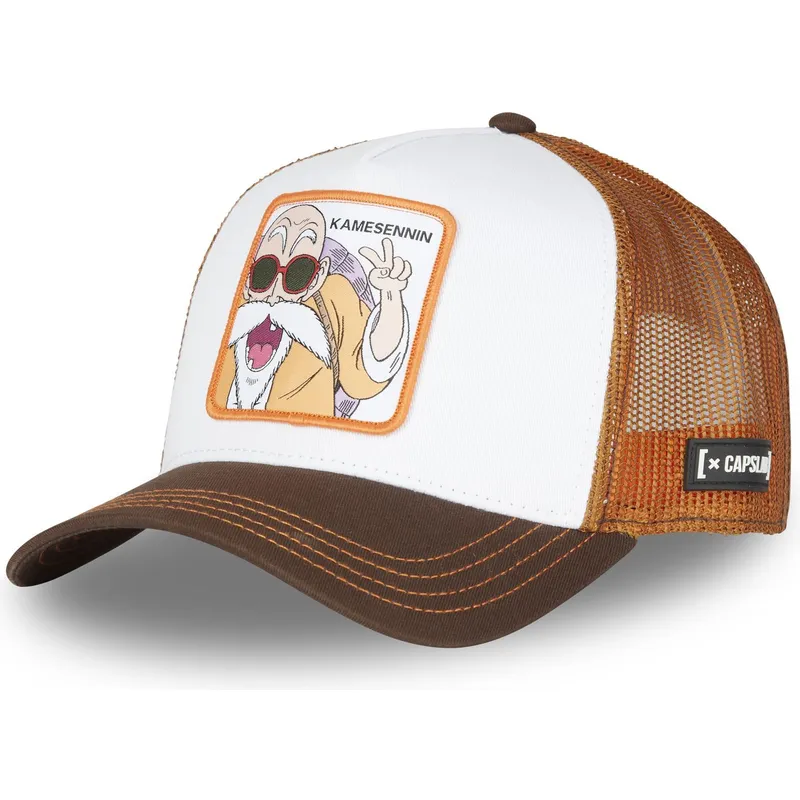 casquette-trucker-blanche-et-marron-master-roshi-kam-ct-dragon-ball-capslab