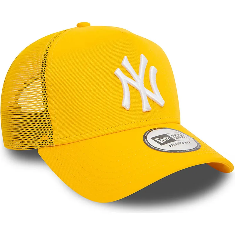 petten-gebogen-geel-snapback-a-frame-league-essential-van-new-york-yankees-mlb-van-new-era