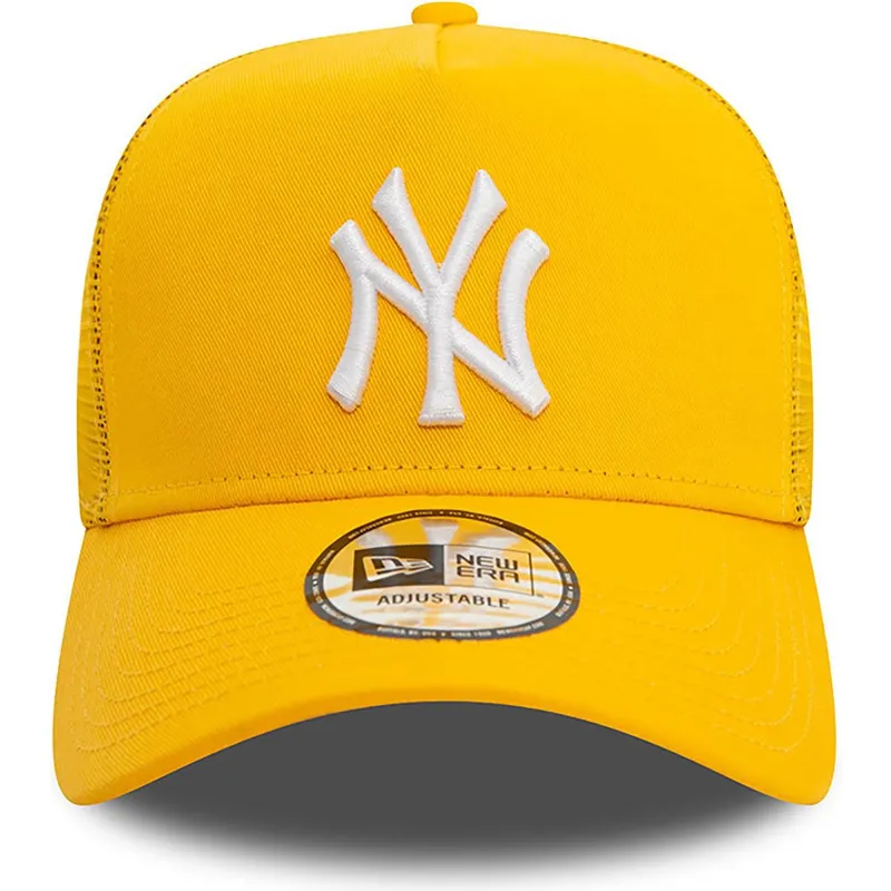 petten-gebogen-geel-snapback-a-frame-league-essential-van-new-york-yankees-mlb-van-new-era