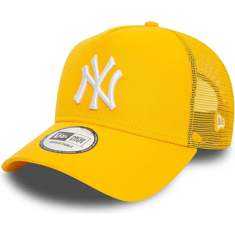 petten-gebogen-geel-snapback-a-frame-league-essential-van-new-york-yankees-mlb-van-new-era