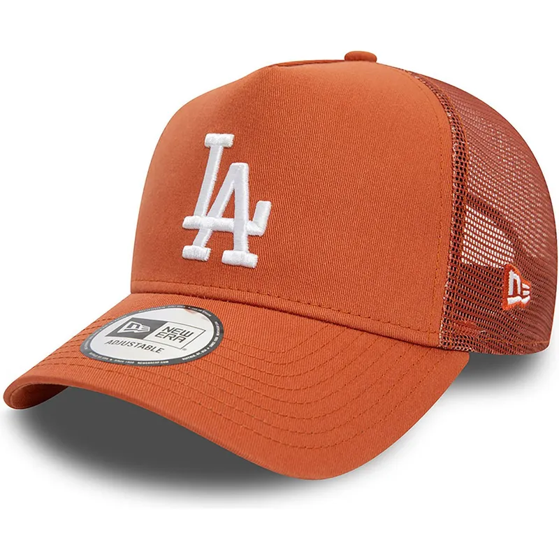 petten-gebogen-bruin-snapback-a-frame-league-essential-van-los-angeles-dodgers-mlb-van-new-era